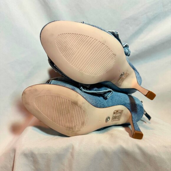 Azalea Wang | Birdsong Bootie | Denim Fabric | Sz 7 - Picture 5 of 6